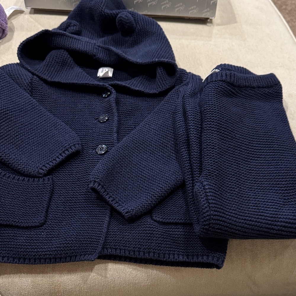GAP Dark Blue Knit Baby Hoodie